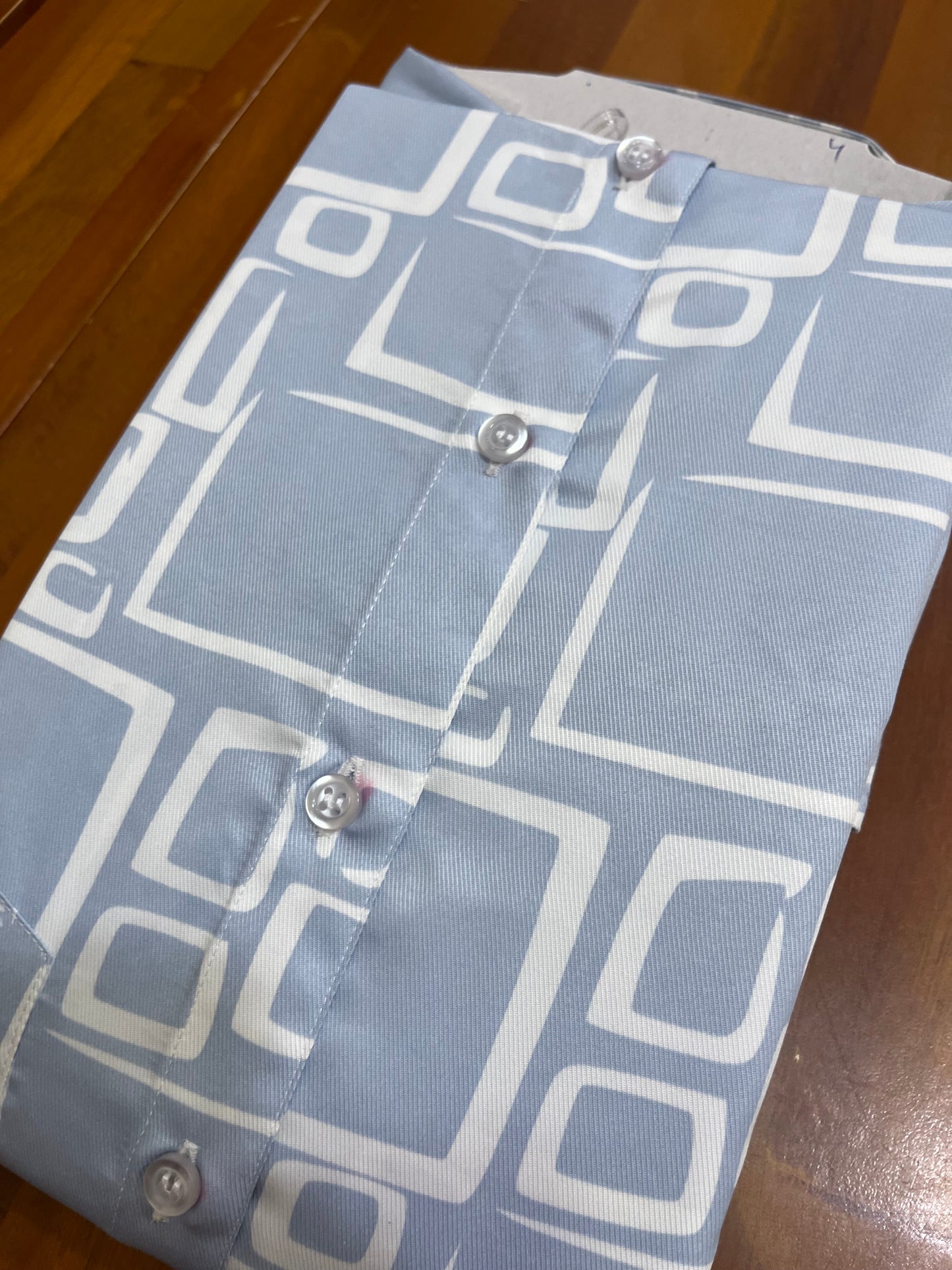 Pure Cotton Blue Printed Shirt SLSHIRT 38 FS
