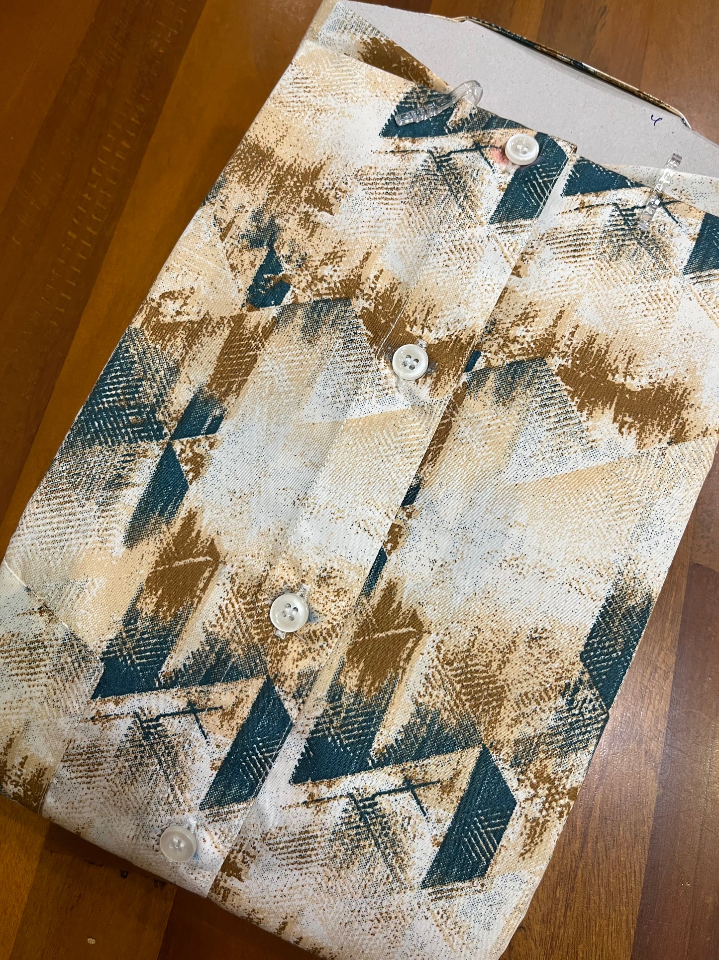 Pure Cotton Brown and Green Printed Shirt SLSHIRT 38 FS