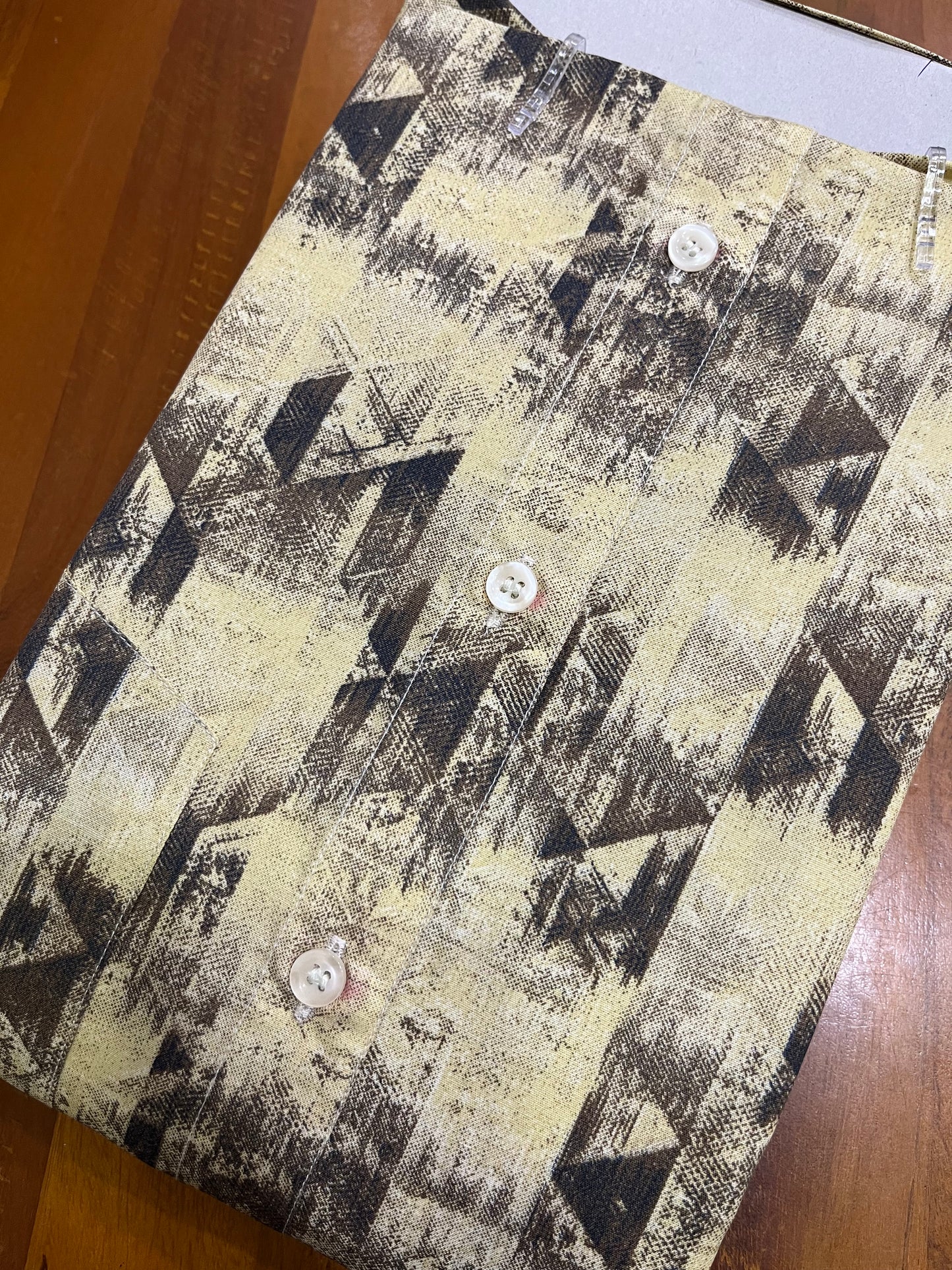 Pure Cotton Yellow Printed Shirt SLSHIRT 42 FS