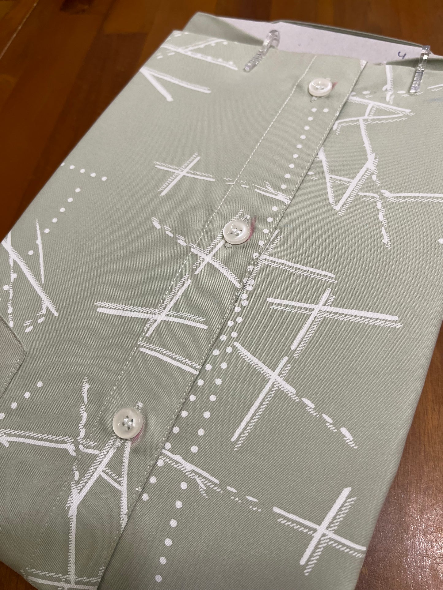 Pure Cotton Pastel Green Printed Shirt SLSHIRT 44 FS