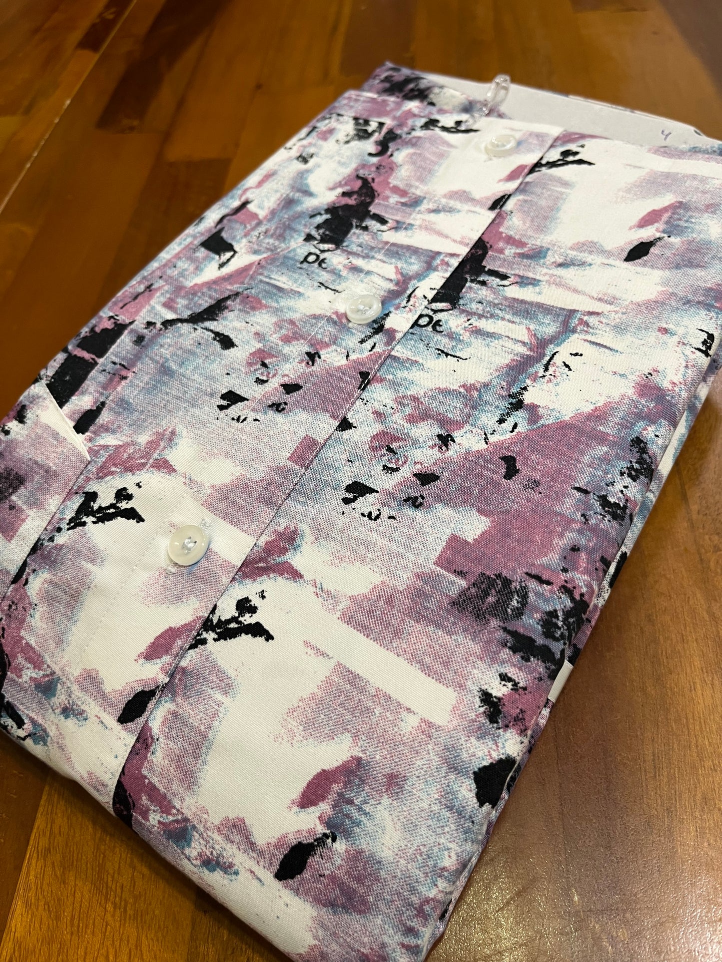 Pure Cotton Multi Colour White Pink Printed Shirt SLSHIRT 46 FS