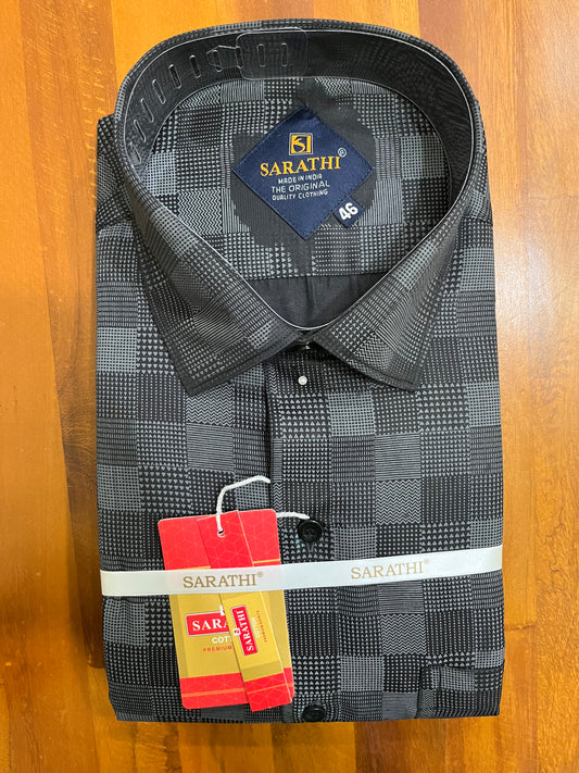 Pure Cotton Black Printed Shirt SLSHIRT 46 FS