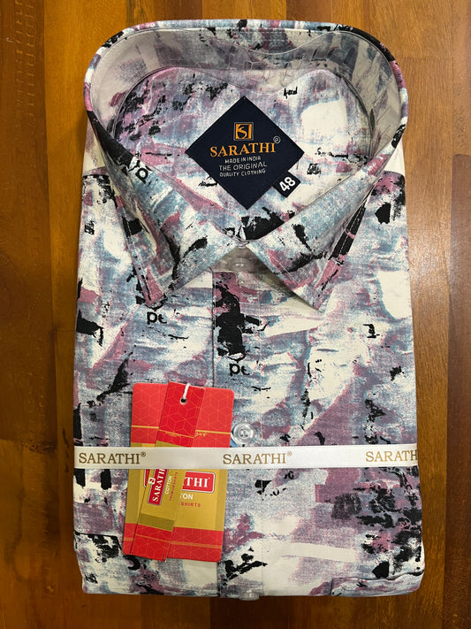 Pure Cotton Multi Coloured Printed Shirt SLSHIRT 48 FS