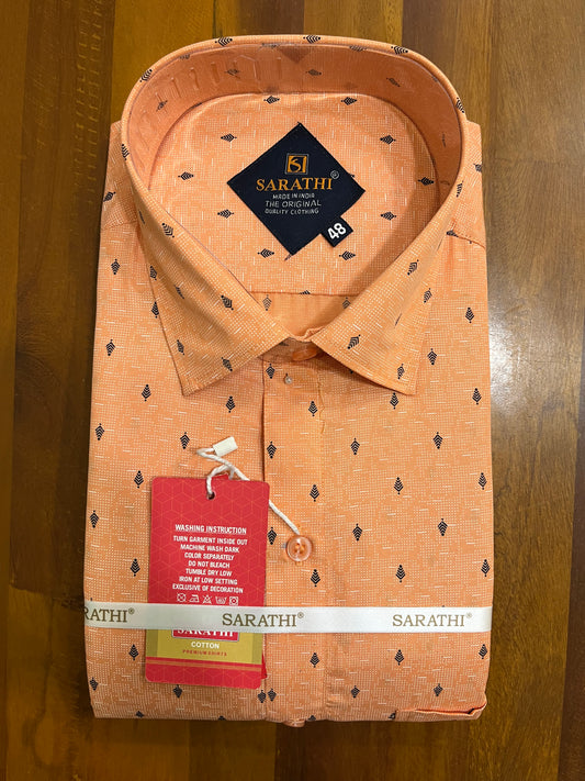 Pure Cotton Peach Printed Shirt SLSHIRT 48 FS