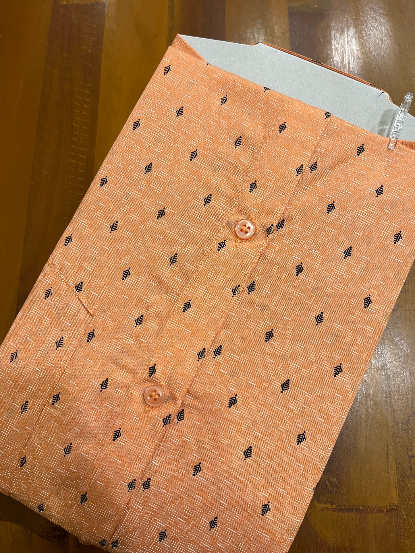 Pure Cotton Peach Printed Shirt SLSHIRT 48 FS