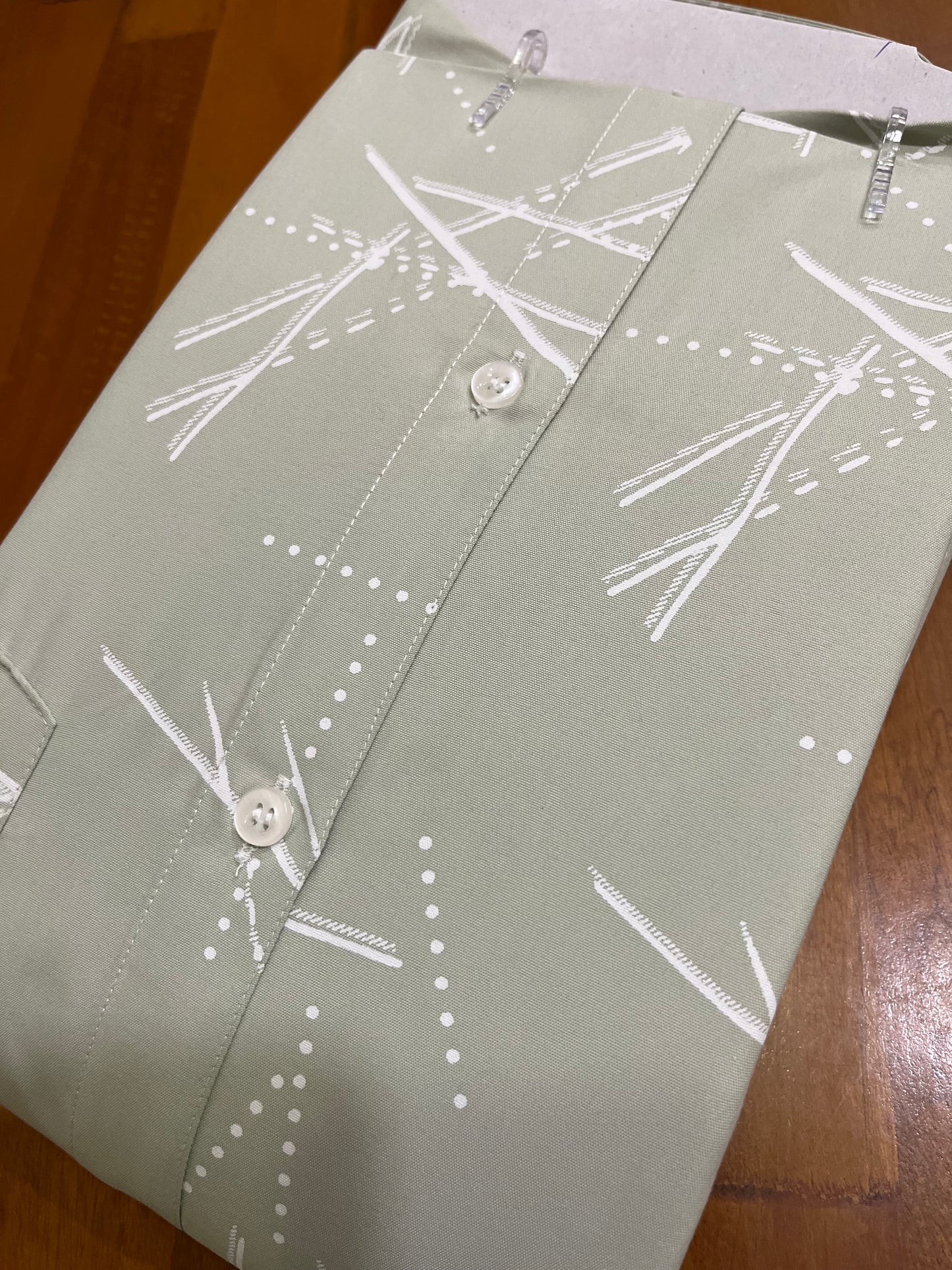 Pure Cotton Pastel Green Printed Shirt SLSHIRT 48 FS