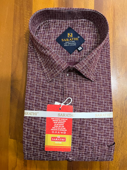 Pure Cotton Purple Printed Shirt SLSHIRT 48 FS