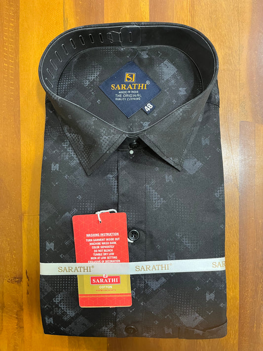 Pure Cotton Black Printed Shirt SLSHIRT 48 FS