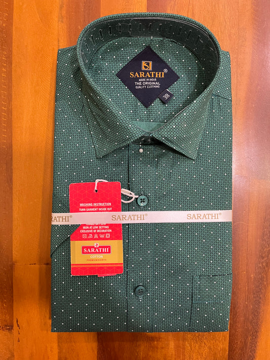 Pure Cotton Printed Green Shirt SLSHIRT 38 HS