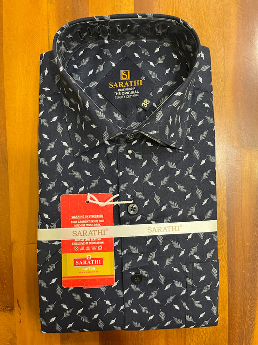 Pure Cotton Blue Printed Shirt SLSHIRT 38 HS