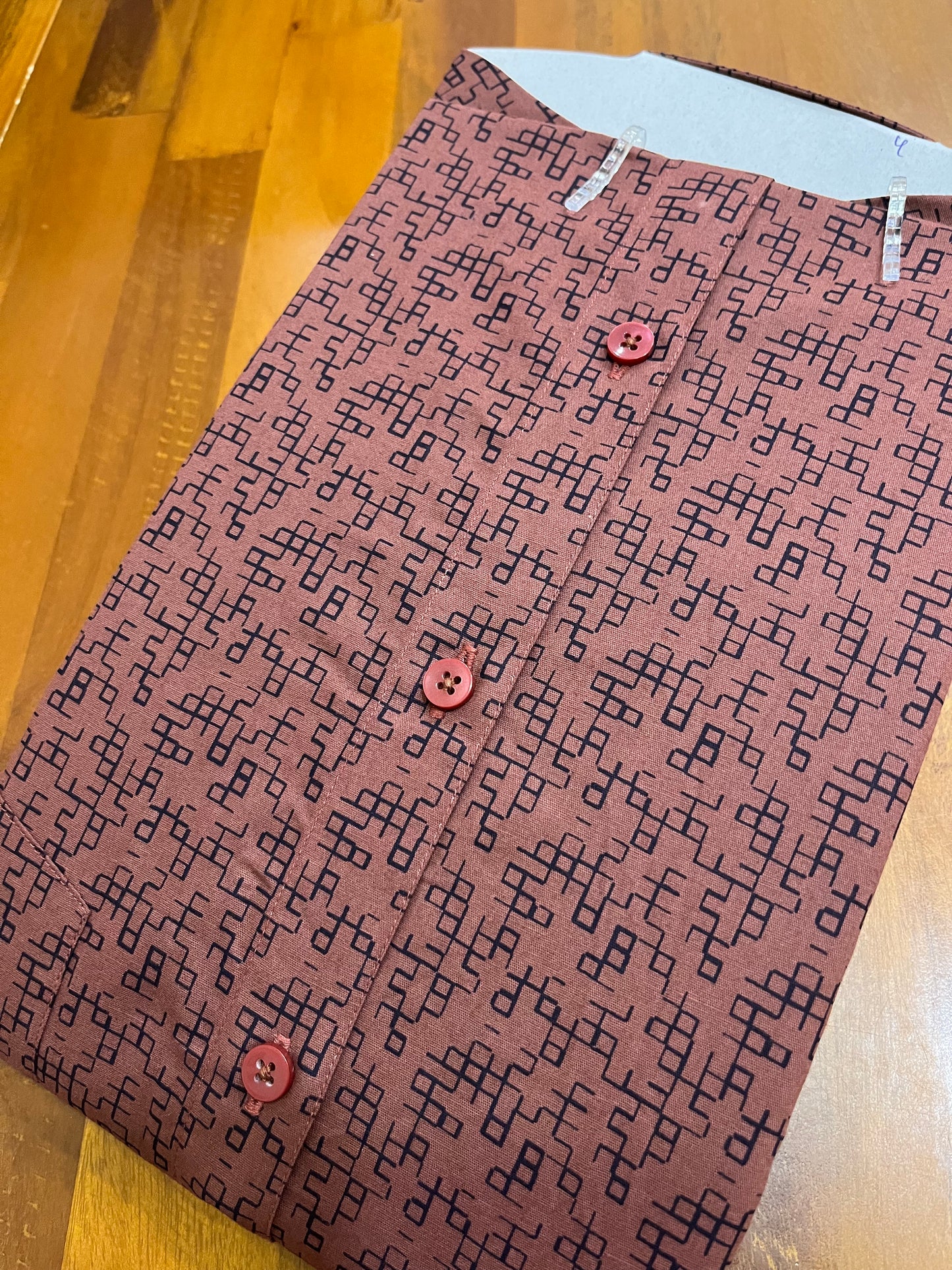 Pure Cotton Brown Printed Shirt SLSHIRT 38 HS