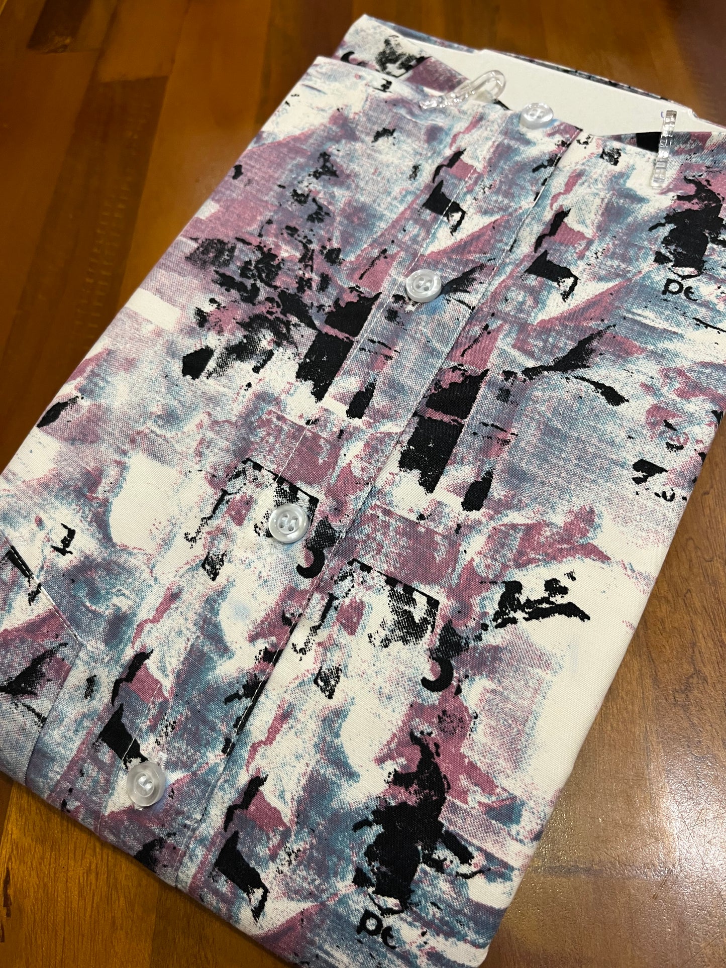 Pure Cotton Pink and White Digital Printed Shirt SLSHIRT 38 HS