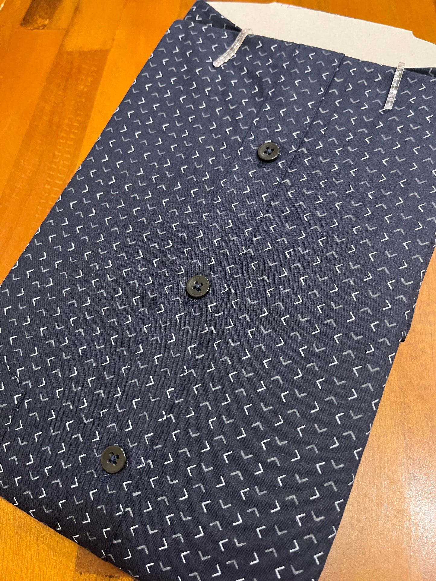 Pure Cotton Navy Blue Printed Shirt SLSHIRT 38 HS