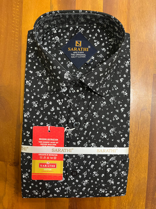 Pure Cotton Black Printed Shirt SLSHIRT 38 HS