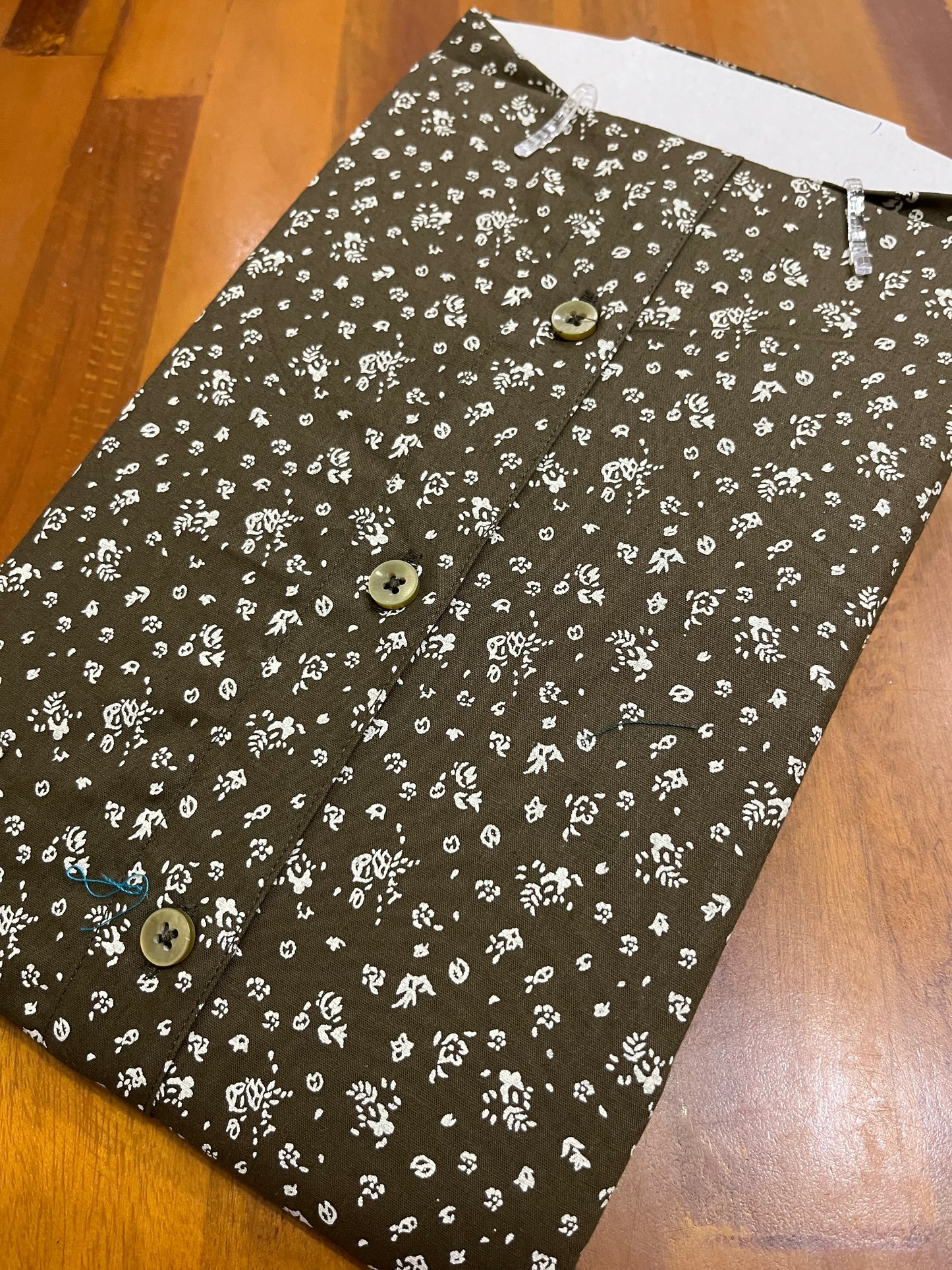 Pure Cotton Green Printed Shirt SLSHIRT 38 HS