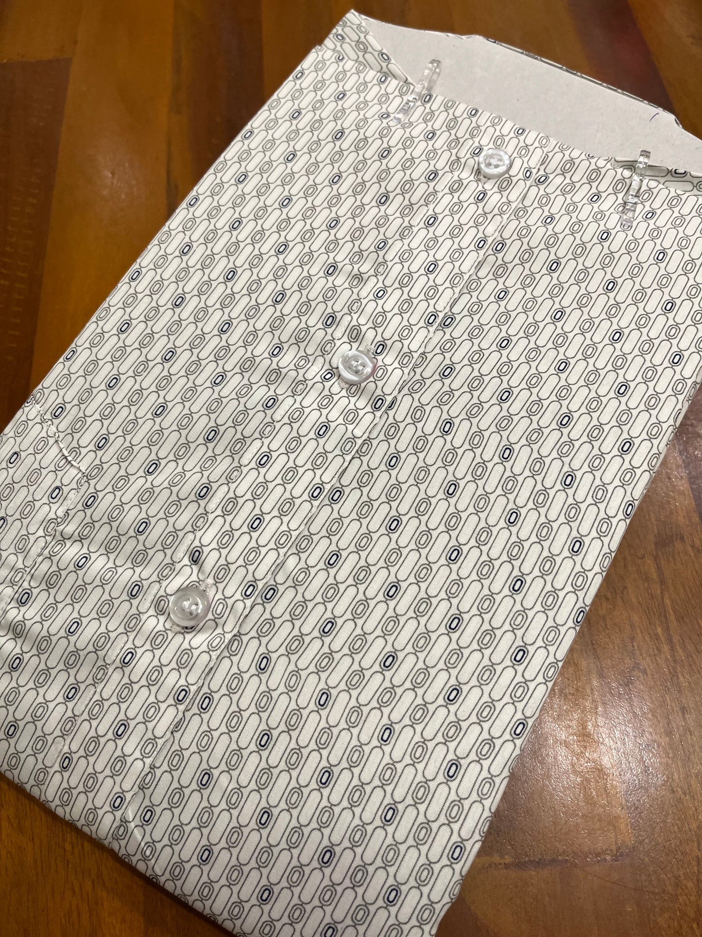 Pure Cotton Off White Printed Shirt SLSHIRT 44 HS