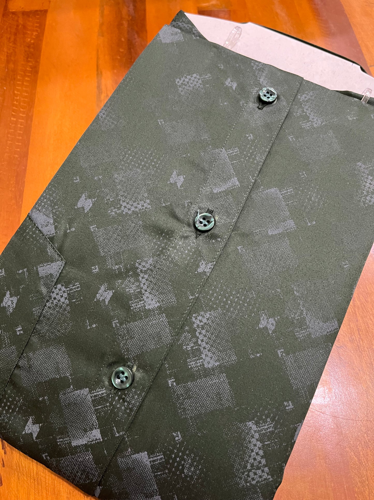 Pure Cotton Green Printed Shirt SLSHIRT 44 HS
