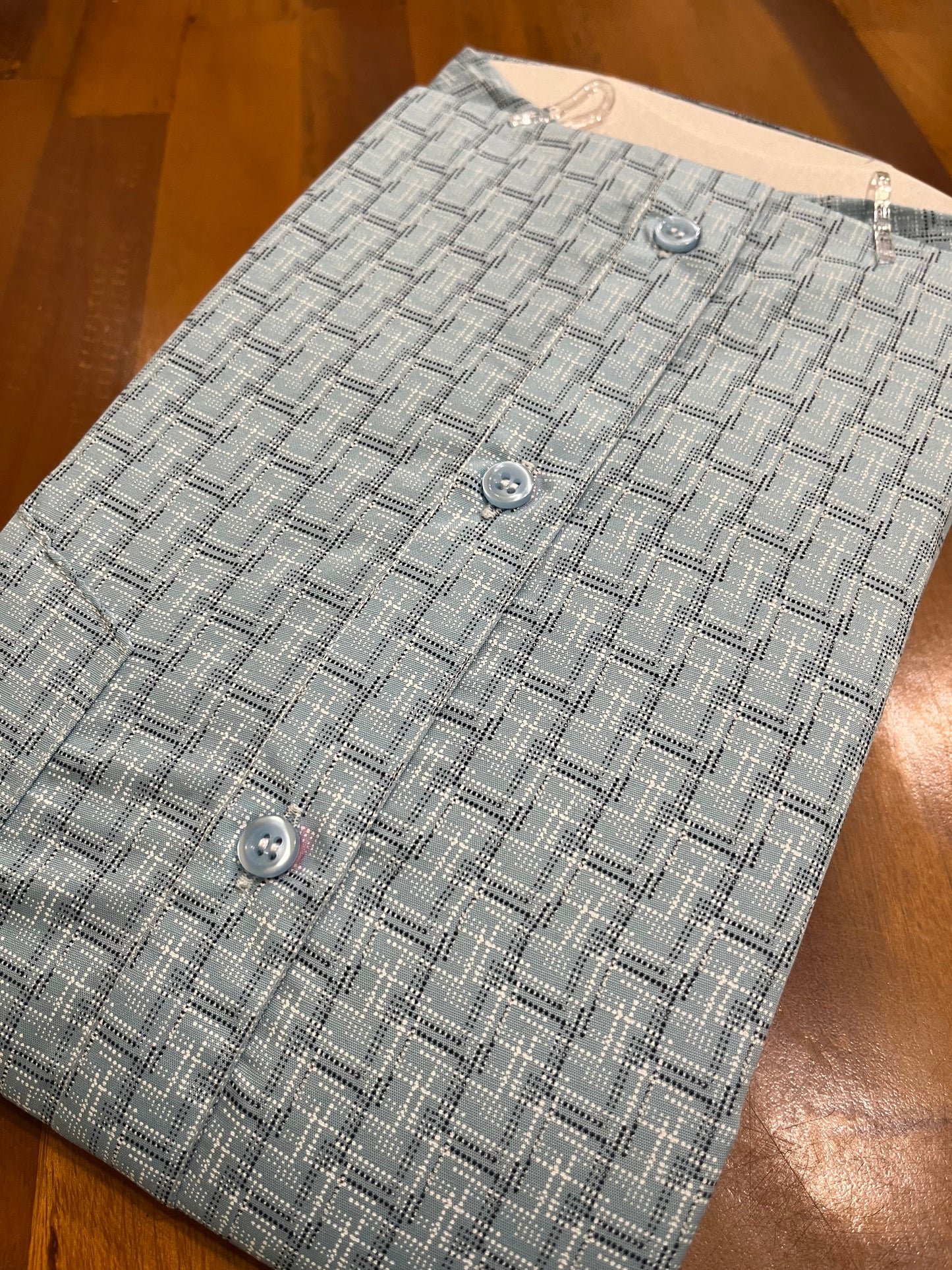 Pure Cotton Blue Printed Shirt SLSHIRT 46 HS