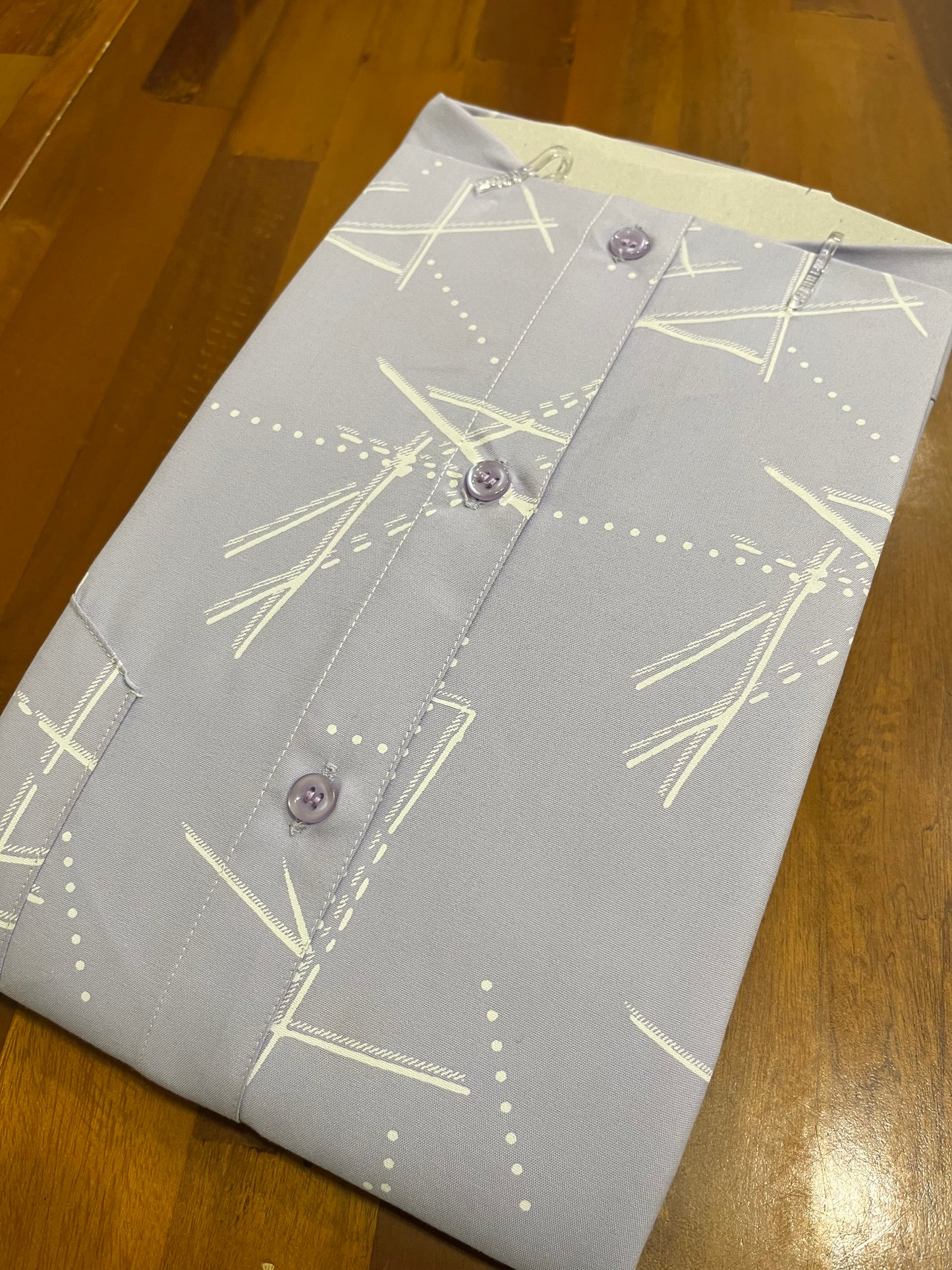 Pure Cotton Lavender Printed Shirt SLSHIRT 46 HS