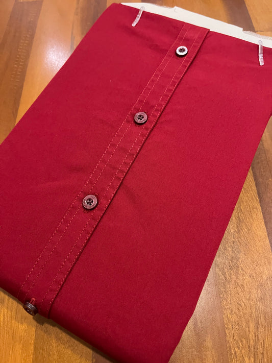 Pure Cotton Maroon Solid Shirt (38 FS)