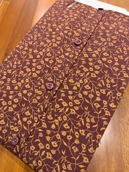 Pure Cotton Brown Printed Shirt (38 HS)