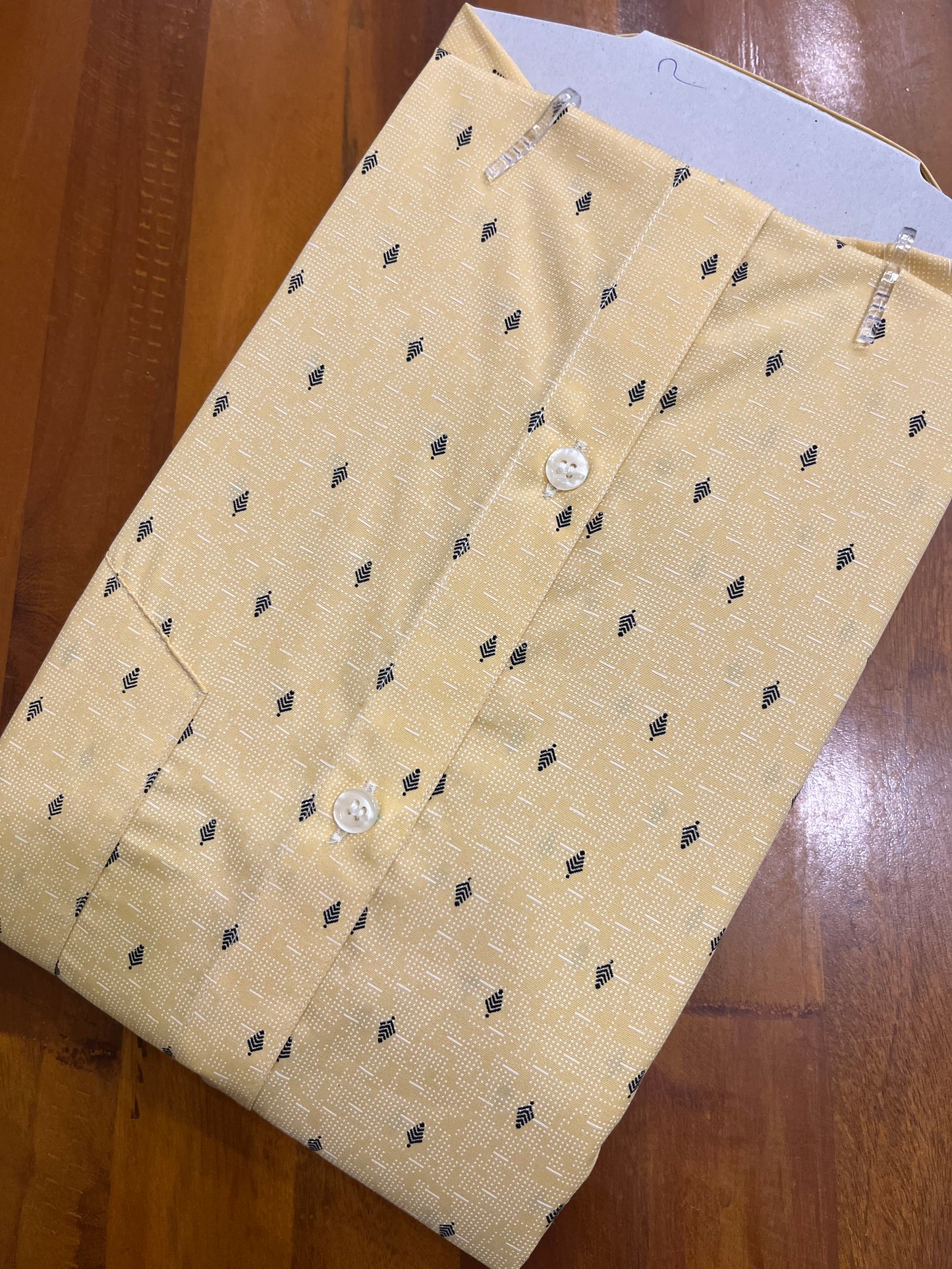 Pure Cotton Yellow Printed Shirt SLSHIRT 48 HS