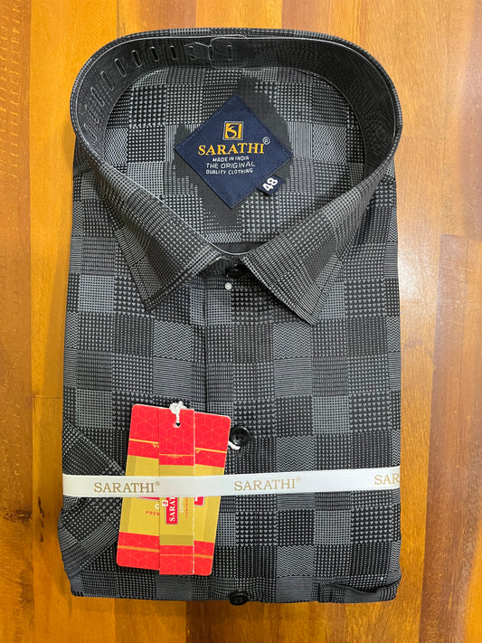 Pure Cotton Black Printed Shirt SLSHIRT 48 HS