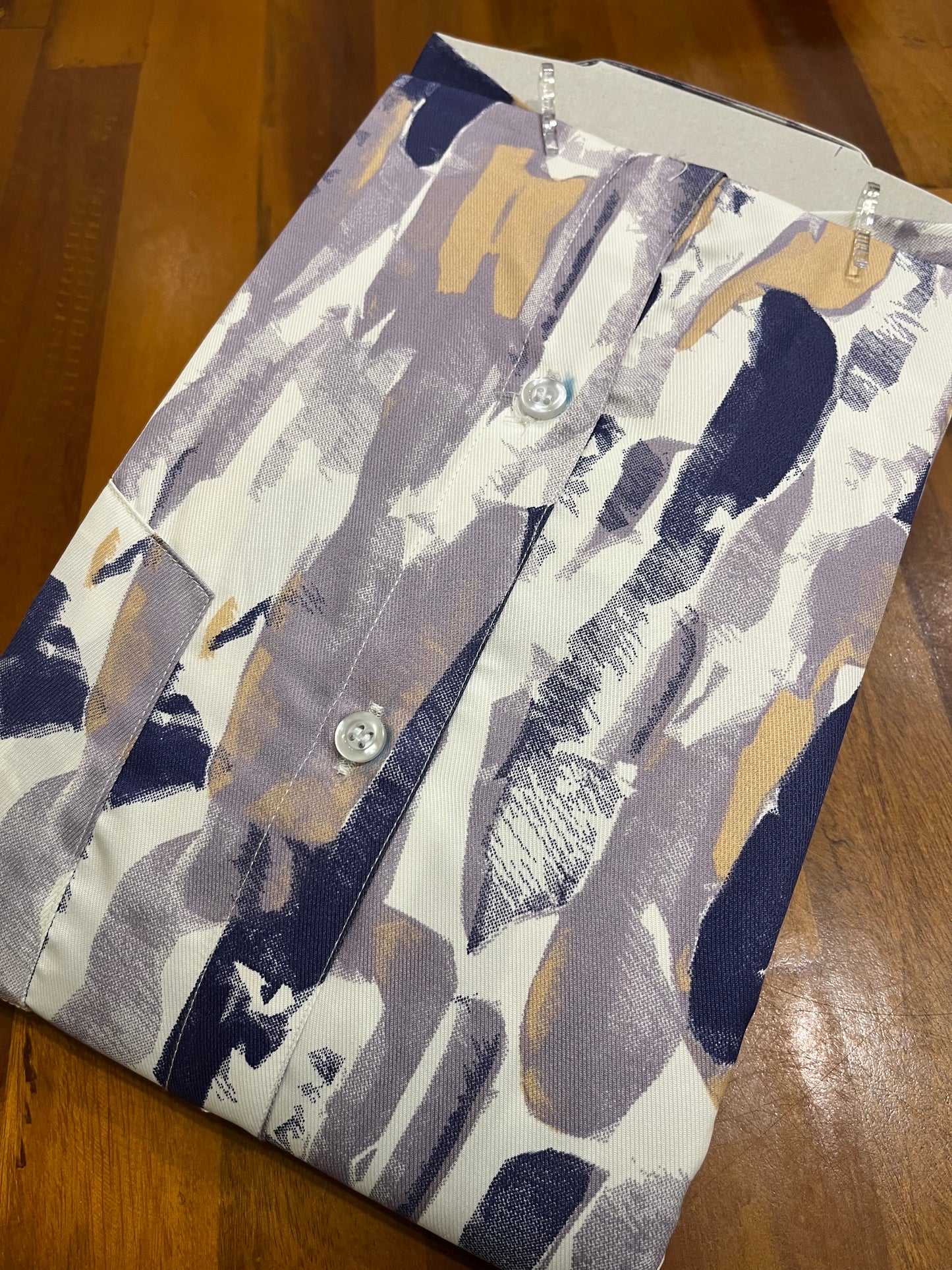 Pure Cotton Multi Coloured Lavender Printed Shirt SLSHIRT 48 HS