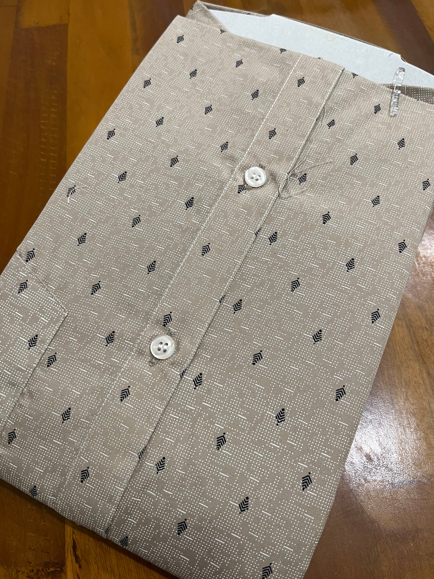 Pure Cotton Light Brown Printed Shirt SLSHIRT 48 HS