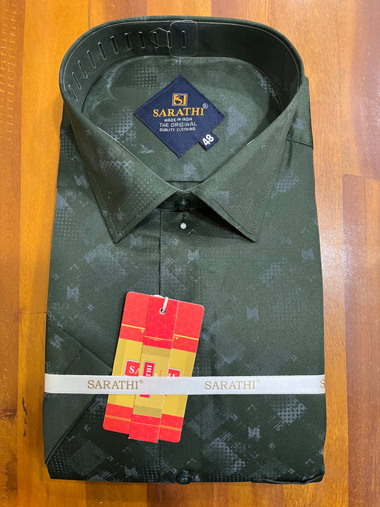 Pure Cotton Green Printed Shirt SLSHIRT 48 HS