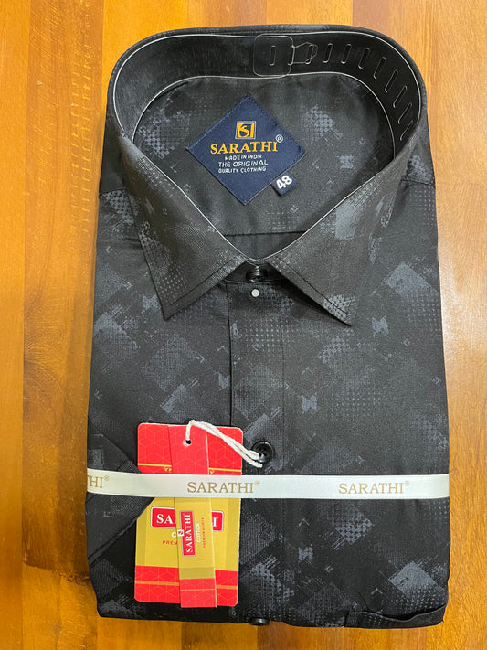 Pure Cotton Black Printed Shirt SLSHIRT 48 HS