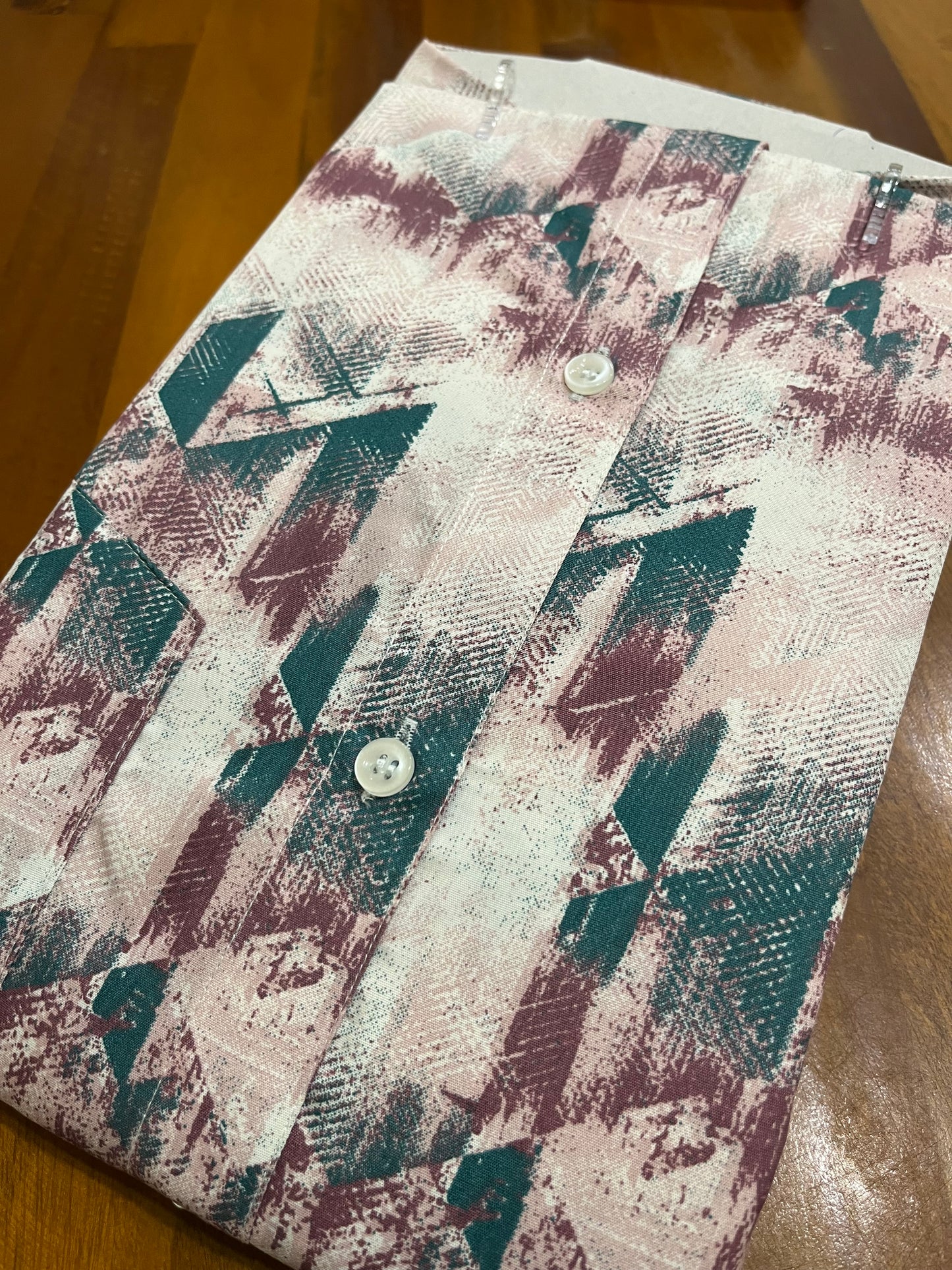 Pure Cotton Multi Coloured Pink Green Printed Shirt SLSHIRT 48 HS