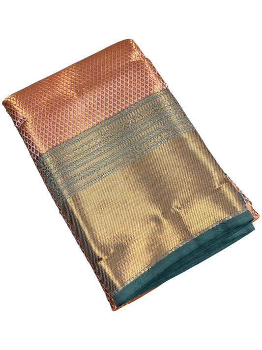 Southloom Premium Semi Silk Zari Work Bridal Brocade Saree in Beige with Matching Pallu
