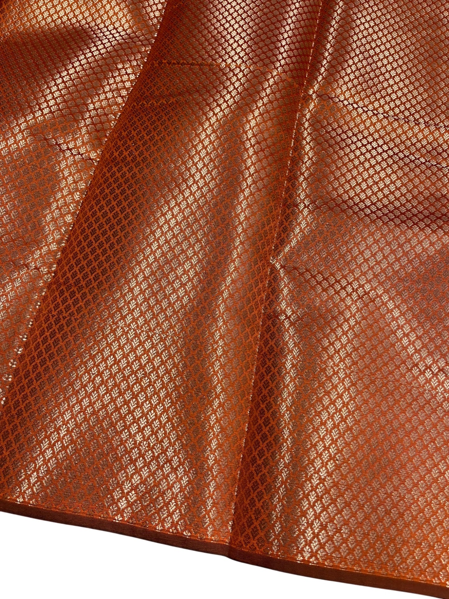 Southloom Premium Semi Silk Zari Work Bridal Brocade Saree in Orange with Matching Pallu