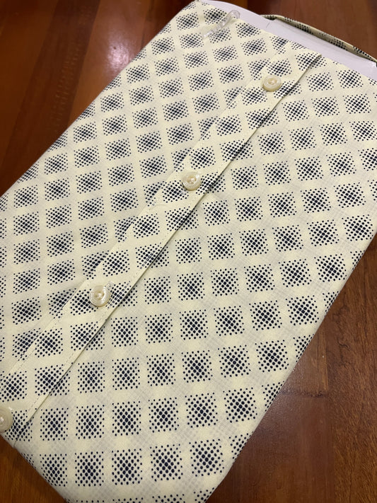 Pure Cotton Black Printed Off White Shirt (38 FS)