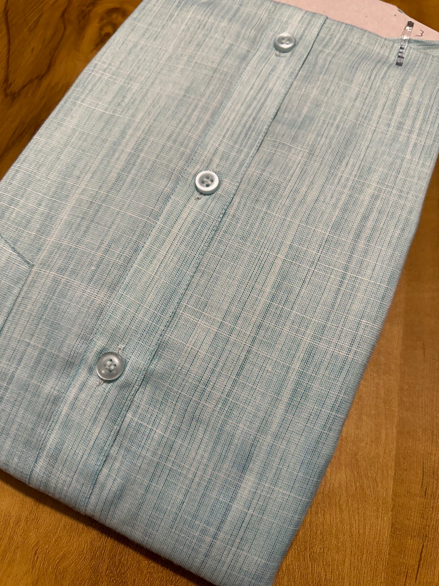 Pure Cotton Sober Blue Plain Shirt SLSHIRT 44 FS