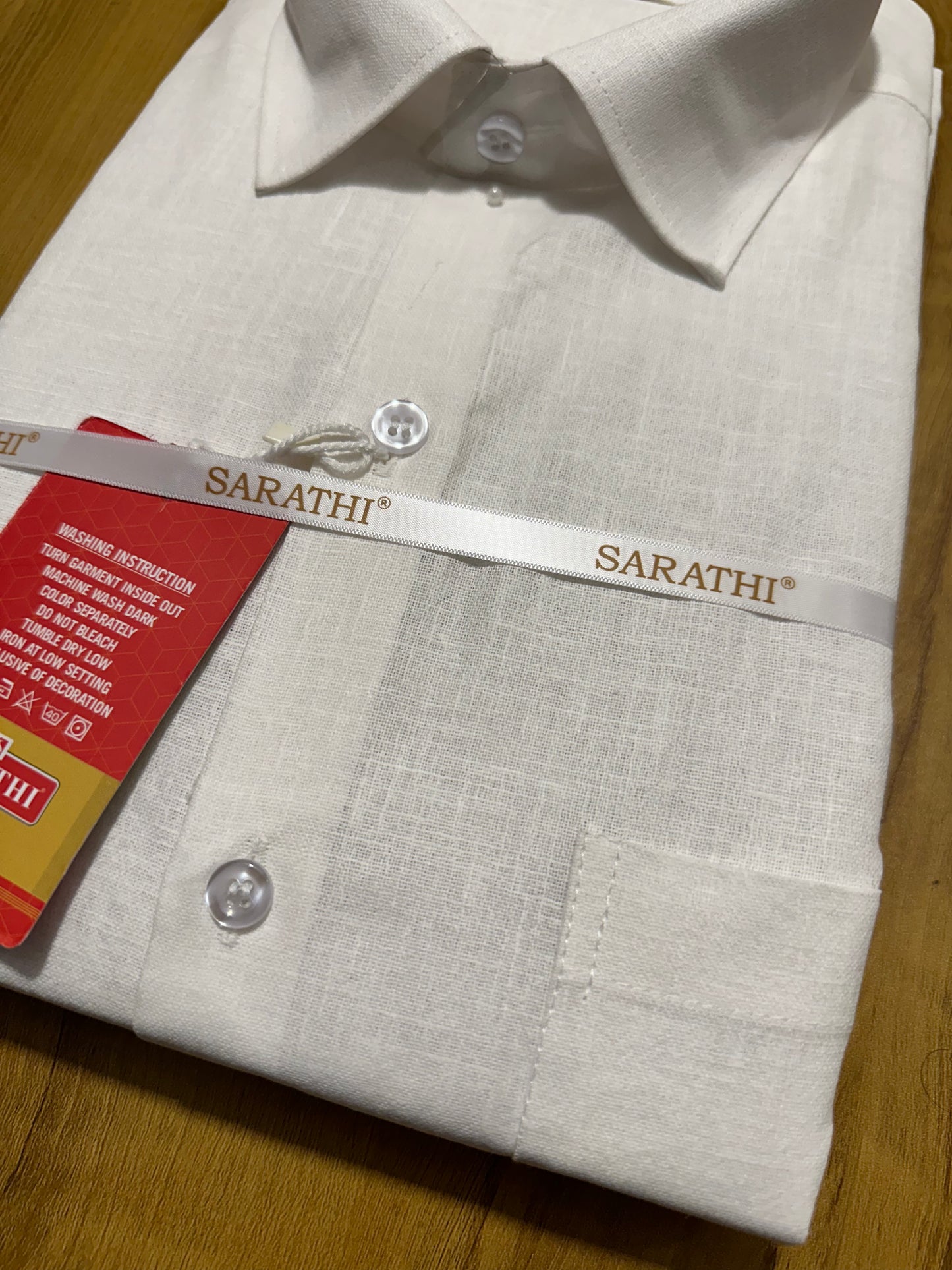 Linen Cotton Pure White Shirt (44 FS)