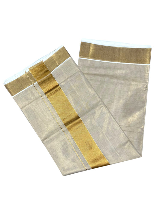Southloom Kerala Tissue Kasavu Plain Saree With 3 Inch