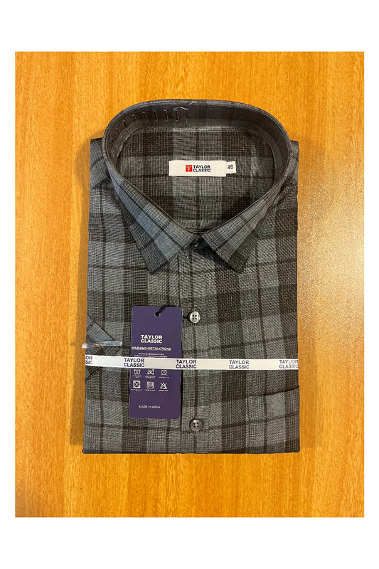 Pure Cotton Black Check Shirt SLSHIRT 46 HS