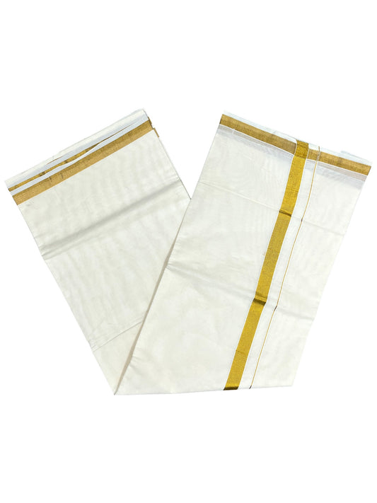 Southloom Pure Cotton Kerala Saree with 1 inch Gold Kasavu Border