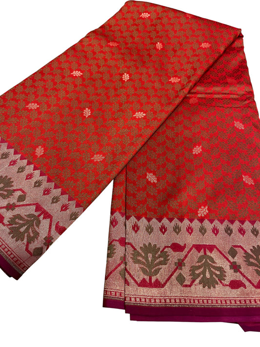 Southloom Banarasi Silk Saree with Woven Work on Body and Borders