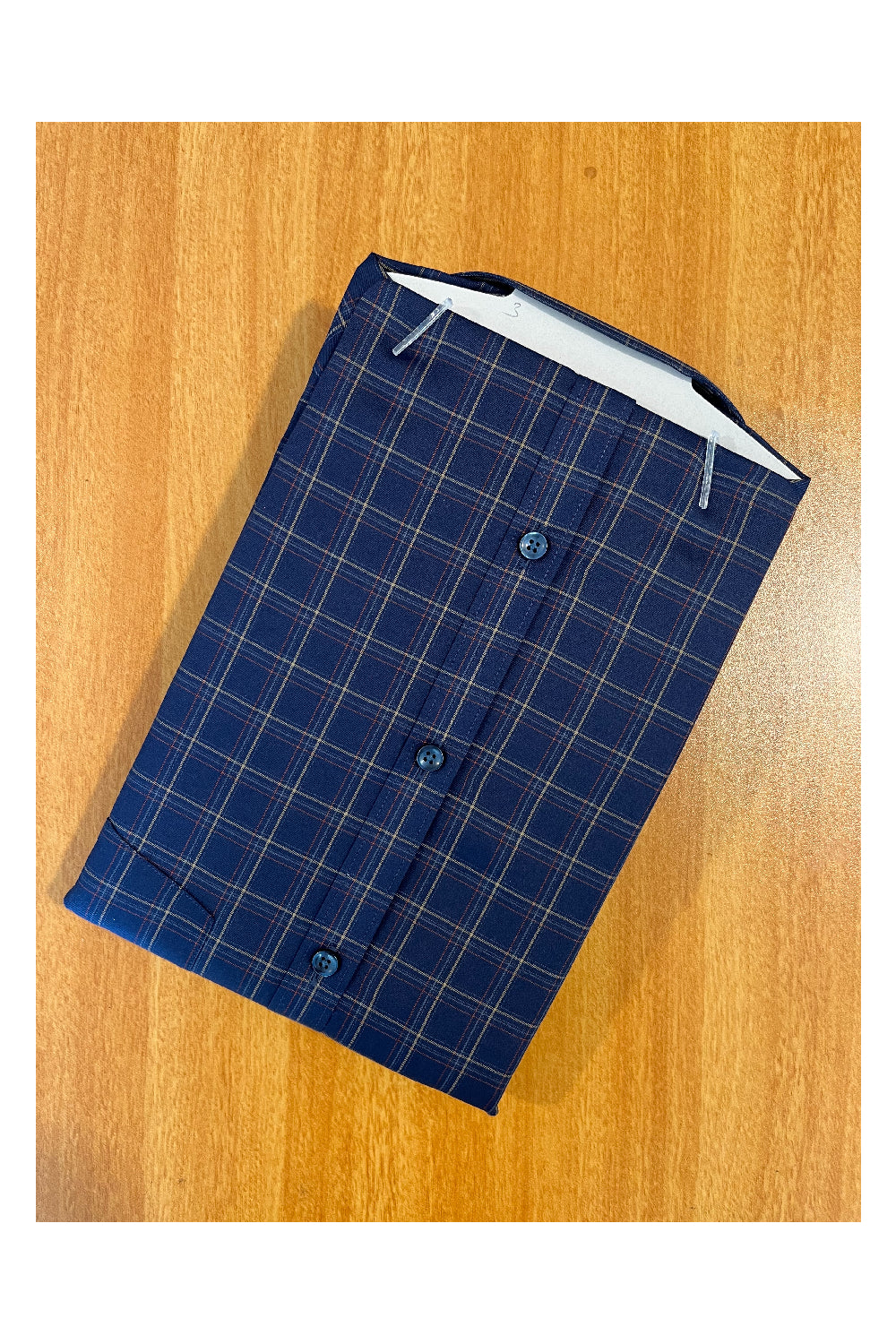 Pure Cotton Blue Check Shirt SLSHIRT 44 HS