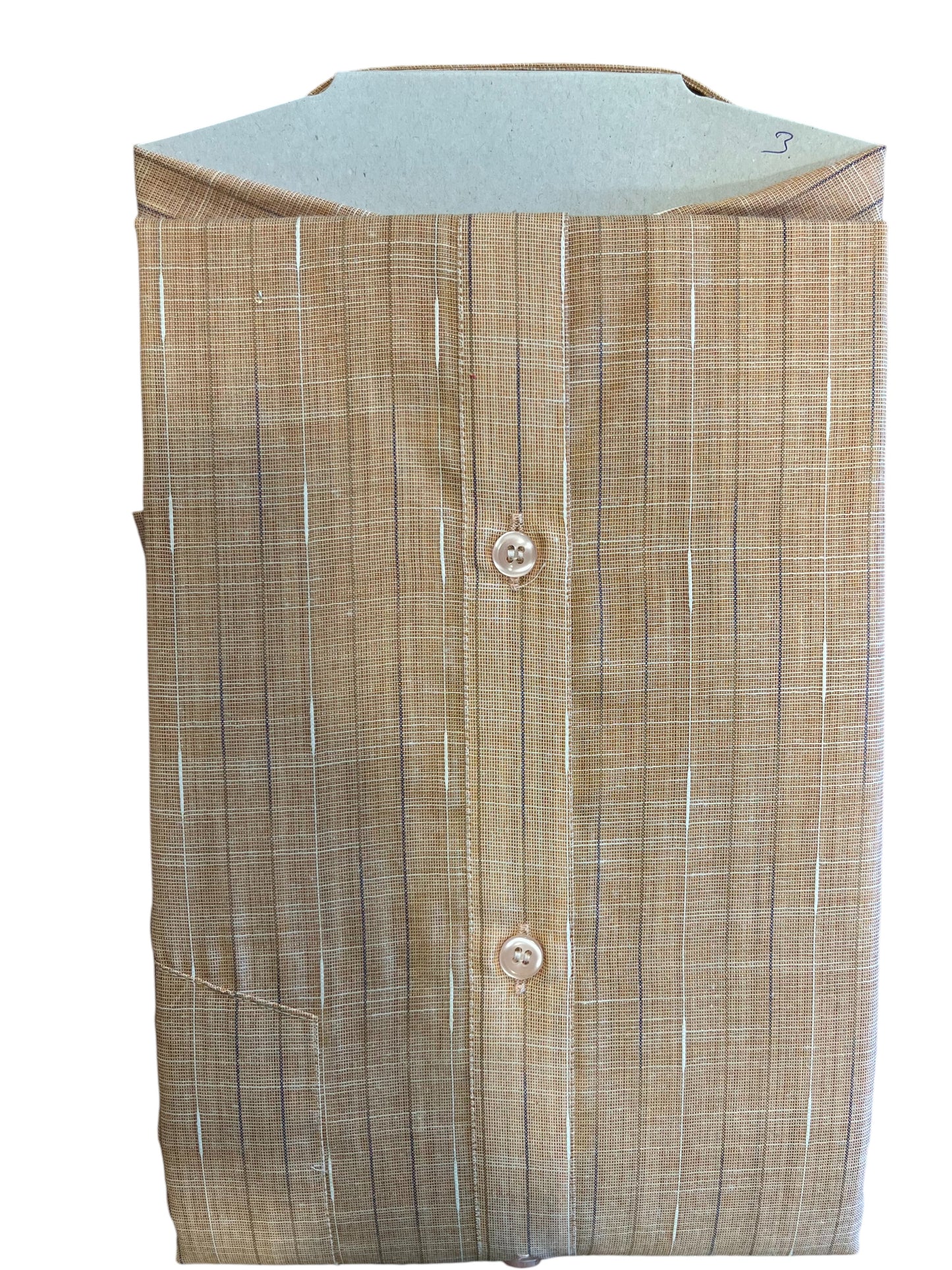 Pure Cotton Brown Plain Shirt (48 FS)