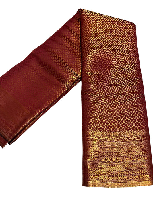 Southloom Semi Silk Brocade Bridal Saree With Woven Borders