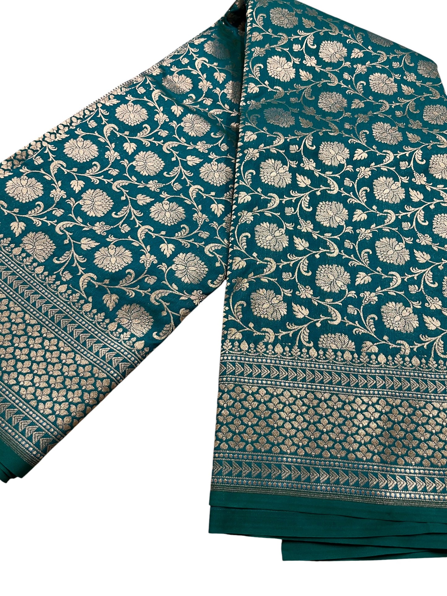 Southloom Pure Banarasi Silk Saree with Woven Work on Body and Borders (Blue)