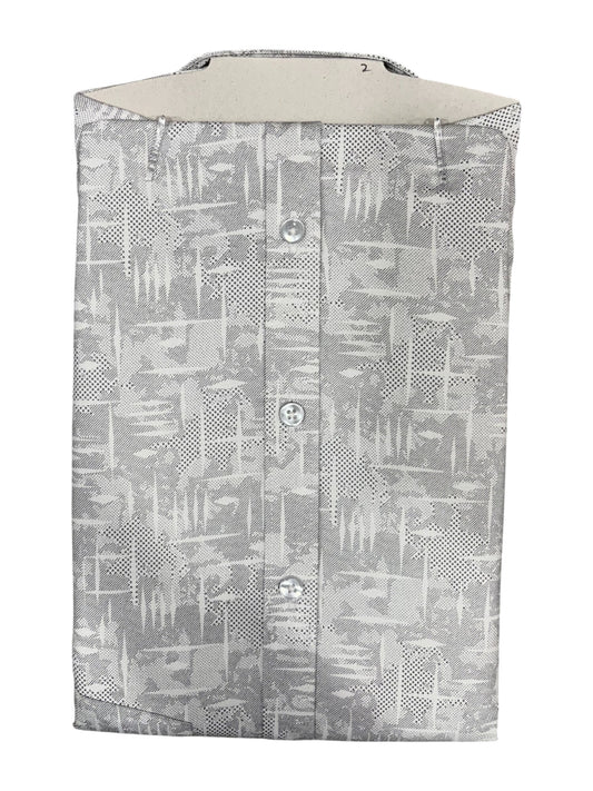 Southloom Pure Cotton Gray Printed Shirt (38 HS)