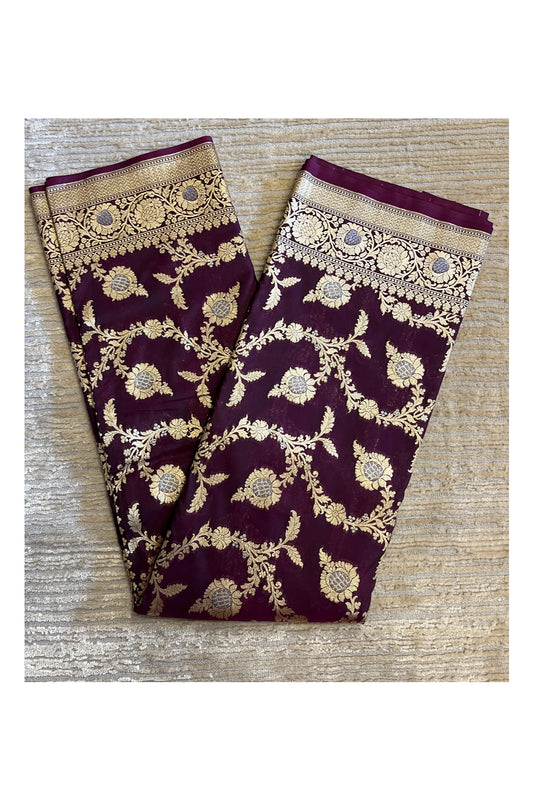 Southloom Banarasi Silk Saree with Woven Work in Purple