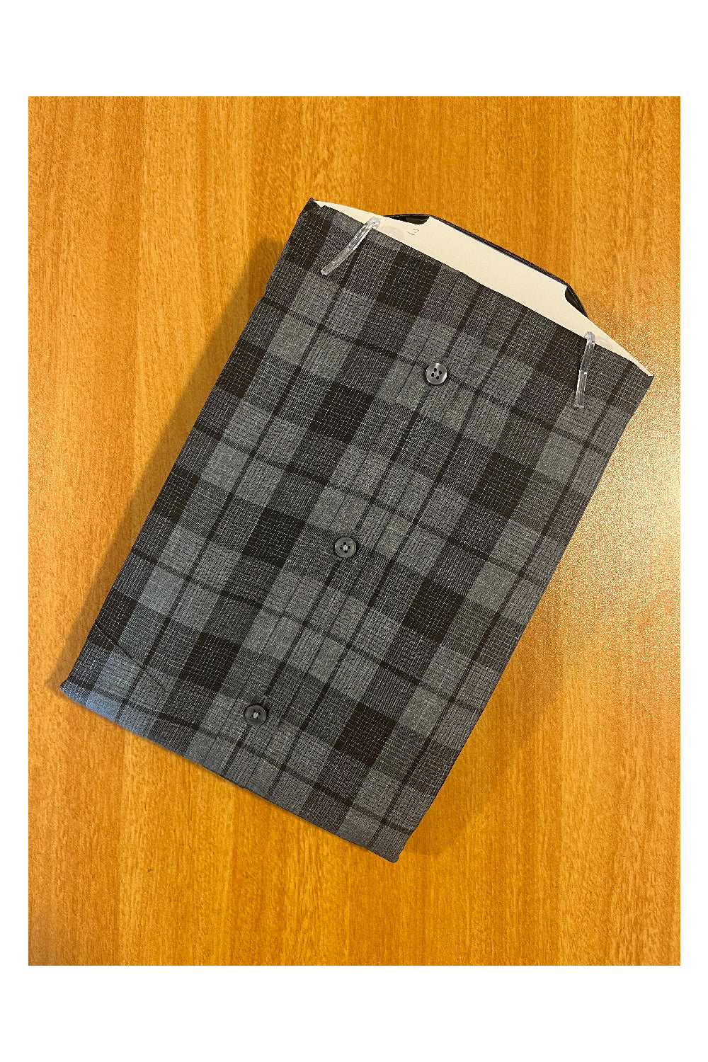 Pure Cotton Black Check Shirt SLSHIRT 46 HS