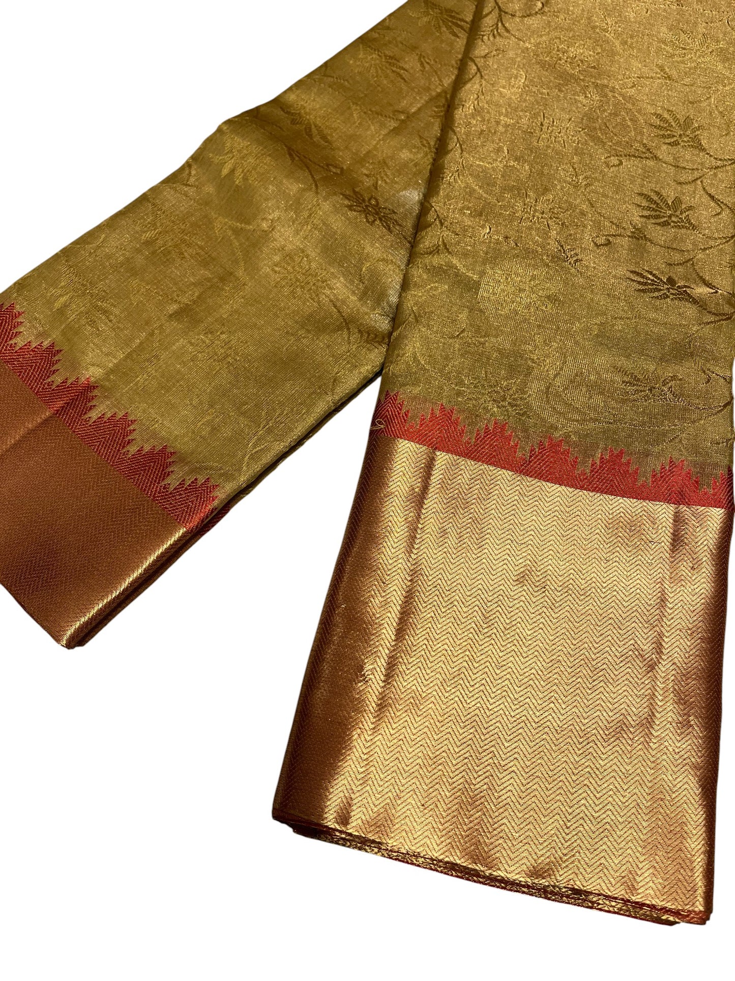Southloom Pure Handloom Bridal Kanchipuram Silk Saree with Korvai Work
