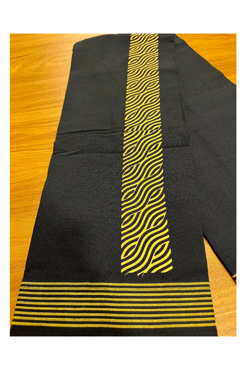 Southloom Black Printed Single Mundu / Otta Mundu / Lungi (South Indian Kerala Dhoti)